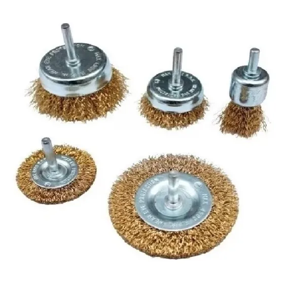 Juego Kit Cepillos Alambre Taladro 5 Und 