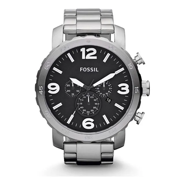 Fossil Nate Reloj Pulsera Masculino Jr1353 Plateado