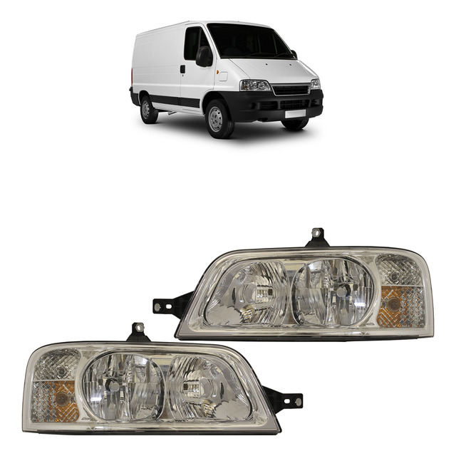 Par Farol Ducato 2006 2007 2008 2009 A 2016 Máscara Cromada Par Farol Ducato 2006 2007 2008 2009 A 2016 Máscara Cromada