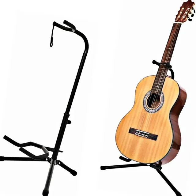 Suporte Guitarra Violão Chao C/ Trava Profissional Dobravel