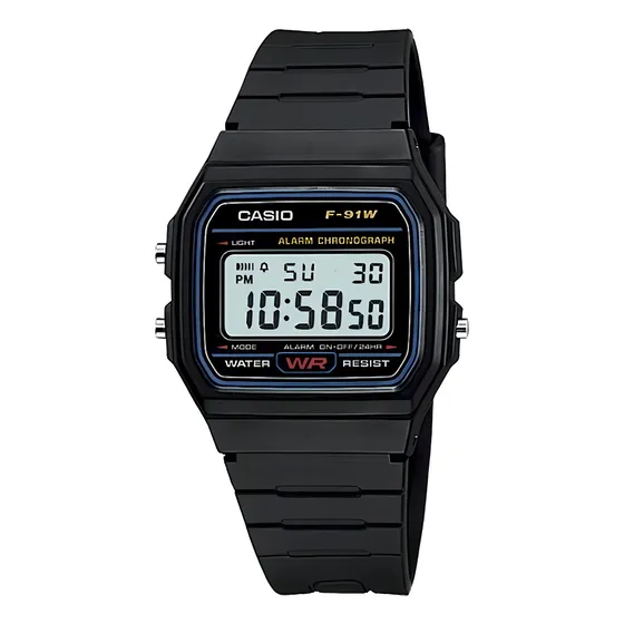 Reloj de pulsera Casio Collection F-91 de cuerpo color negro