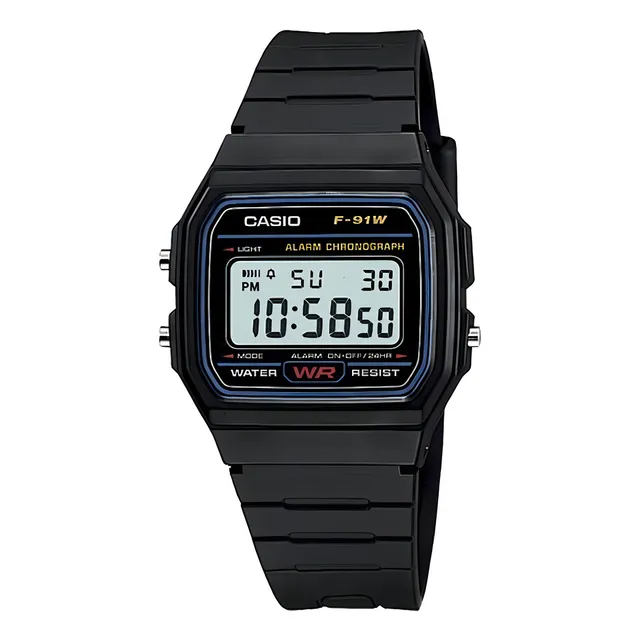 Reloj de pulsera Casio Collection F-91 de cuerpo color negro