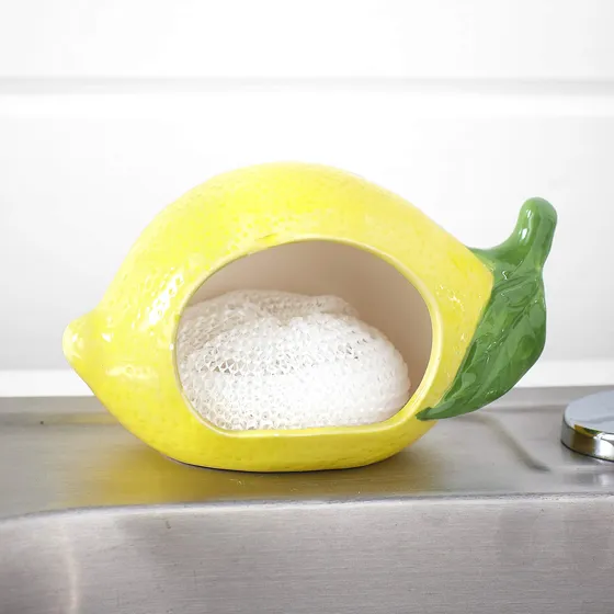 Soporte Esponja Exfoliante Forma Limon Incluye Almohadilla