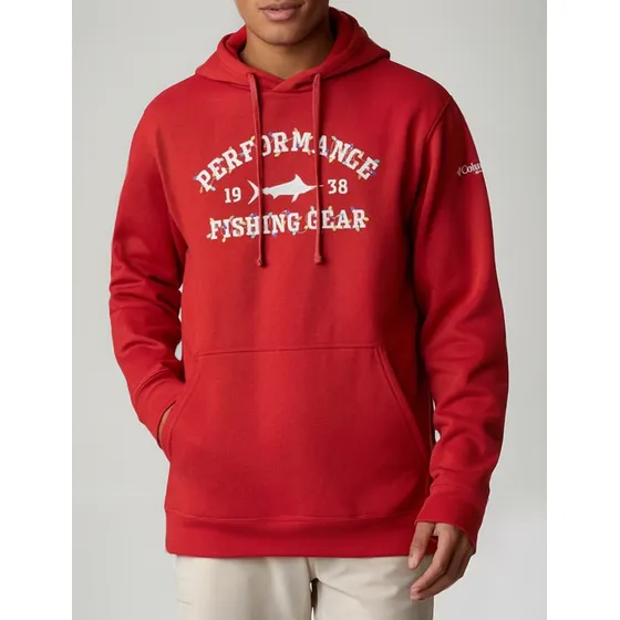 Hoodie / Canguro Columbia  Hombre -pfg  Color Rojo - Talle L