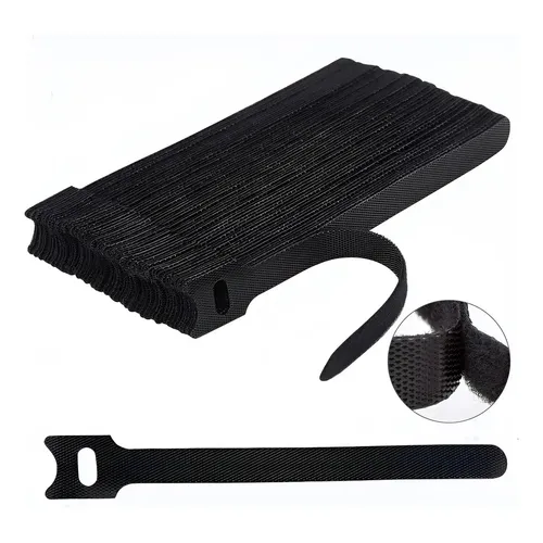 100 X Thin Black Cable Tidy Ties Zip Ties Cord Strap Wrap 20