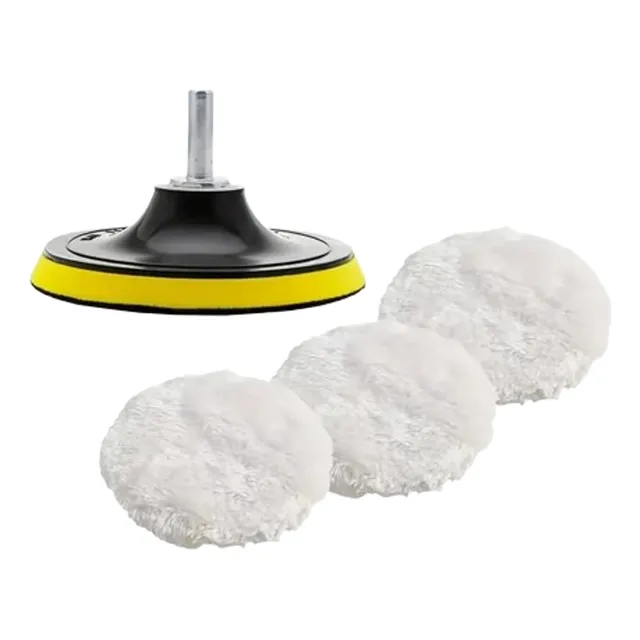 Kit Pomos Lana Felpa Pulir Polichar Brillar Taladro 5 Pcs