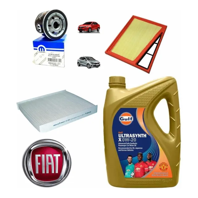 Kit X3 Filtros + Aceite 0w20 Gulf Fiat Cronos Argo Motor 1.3
