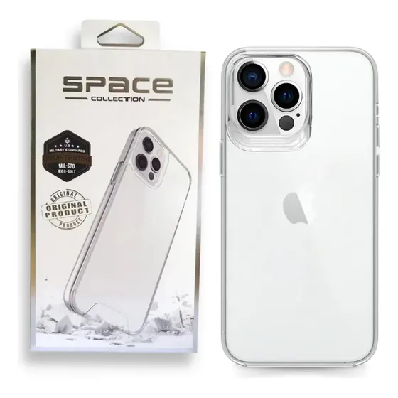 Capa Capinha Premium Space Para iPhone 16 Pro Max Transparente Maior Proteção Bordas De Silicone Vessel