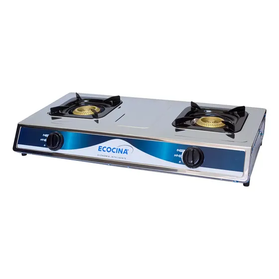 Estufa Estufa Mesa Ecocina 2 Quemadores Gas Lp Acero Inoxidable Chispero