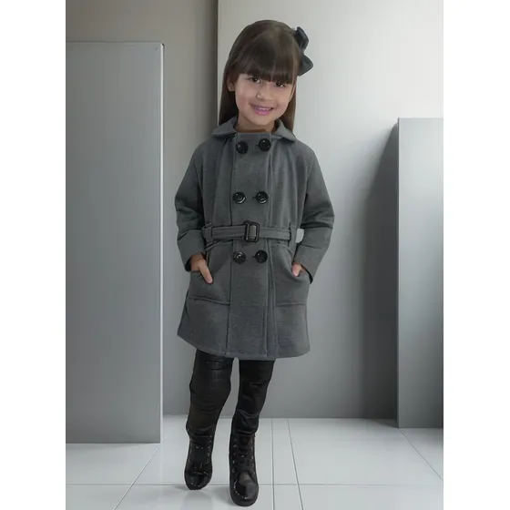 Sobretudo Infantil Frio Quentinho Moletom Menina Inverno Top