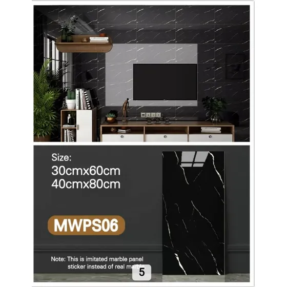 Láminas Tipo Mármol Pvc Adhesivo 60x30 Pared Baño Cocina