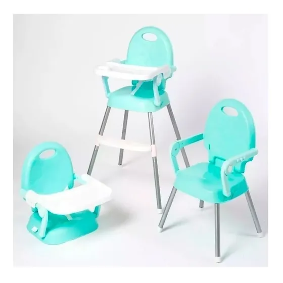 Silla Comer Bebe Booster Alta Portatil Rooby 3 En 1 Colores Color Verde