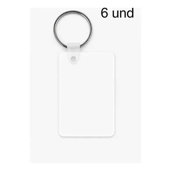 Llavero Para Sublimar Metálico Rectangular (6und)