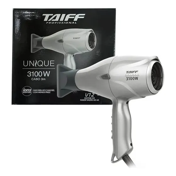 Secador de Cabelos Unique Profissional Mais Potente 3100W 220V Íon Negativo Ar Frio Cabo 3 Metros Taiff