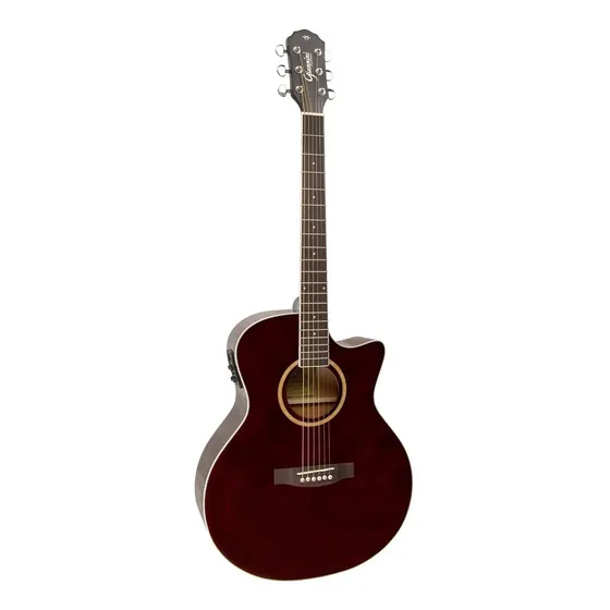 Violão Giannini Gsf-3 Ceq Translucent Dark Wine Aço Elétrico