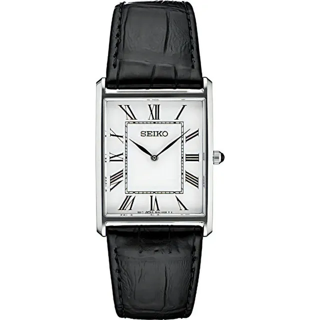 Reloj Seiko SWR049 Para Hombre De Cuarzo Cristal curvo Hardlex 5 Bar En Acero