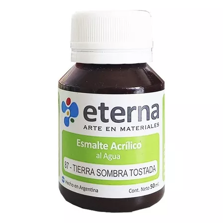 Esmalte Acrilico Al Agua Eterna X 37ml Color Del Óleo 87 Tierra Sombra Tostada