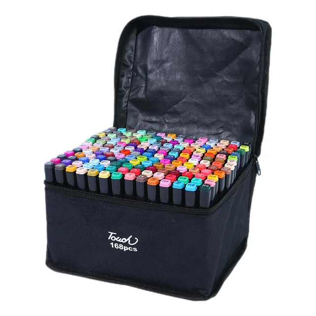 Newnewestojo Canetinhas Marcadoras Ponta Dupla 168 Cores Com Newnewestojo Canetinhas Marcadoras Ponta Dupla 168 Cores Com