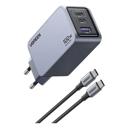 Cargador Ugreen Nexode Pro 100W GaN X757 2 USB-C + USB-A
