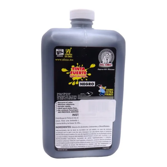 Tinta Fuerte Calzado El Oso Zapatos Color Negro Piel 1 L