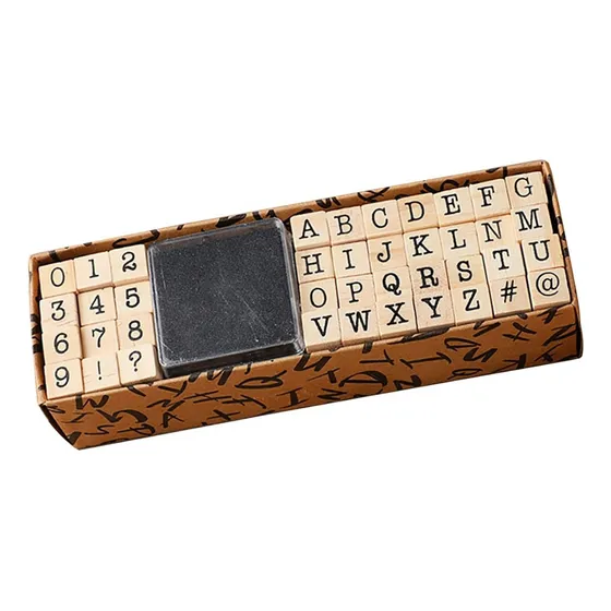 . Juego Alfabético De 40 Piezas, Números De Madera