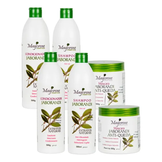 2 Kits Maycrene Jaborandi Anticaspa E Antiqueda 6x500ml 