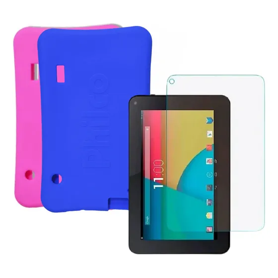 Capa Silicone Infantil + Película P/ Tablet Mirage 2018 7 Po