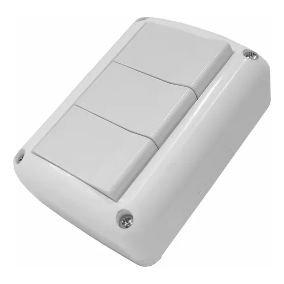 Llave De Luz 3 Teclas Interruptores Aplicar De Superficie Color Blanco Voltaje Nominal 10v