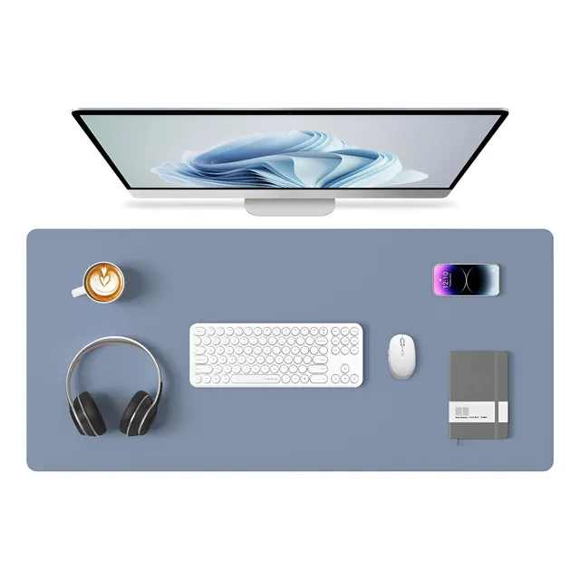 Alfombrilla Mousepad Cuero Vegano Reversible Impermeable