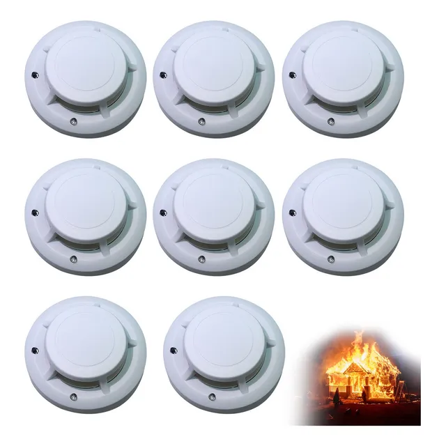 Detector De Humo Con Alta Cobertura Y Alarma Con Sonido 8pcs