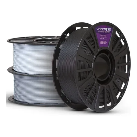 Kit Filamento Pla Preto + Branco + Cinza Claro 3kg Velvet 3d Preto/branco/cinza Claro Velvet