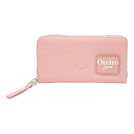 Billetera Las Oreiro Love Con Visor Para Foto Color Rosa Diseño De La Tela Lisa