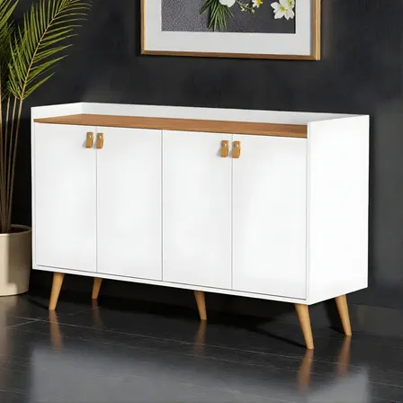 Aparador Decorativo Luana 4 Portas Moderno Sala