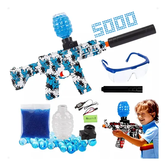 Metralhadora Arminha Bolinha Gel Automática De Brinquedo
