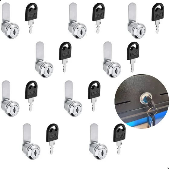 Kit 25 Fechadura Para Moveis Aço 19 X 20mm Portas E Gavetas