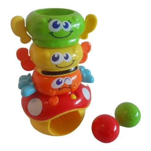 Juguete Didáctico Caritas Y Casa Hongo Con Pelotas