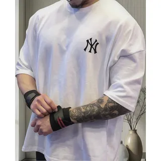 Camisa Masculina Oversized Ny Larga Academia Streetwear Camisa Masculina Oversized Ny Larga Academia Streetwear