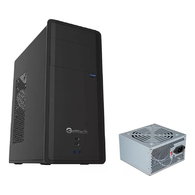 Gabinete Gamer Getttech Con Ventana , Midi-tower, Atx/micro-atx, Usb 2.0, Con Fuente De 500w, 1 Ventilador Instalado, Negro, GG-1802