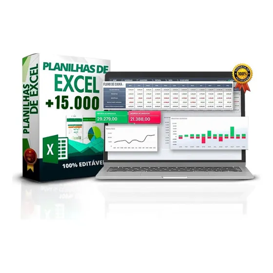 Super Pack + 15.000 Planilhas Excel Prontas Editáveis +bônus