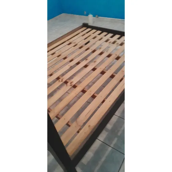 Cama De Casal Maiorca Madeira Maciça Angelim/tauari Tabaco