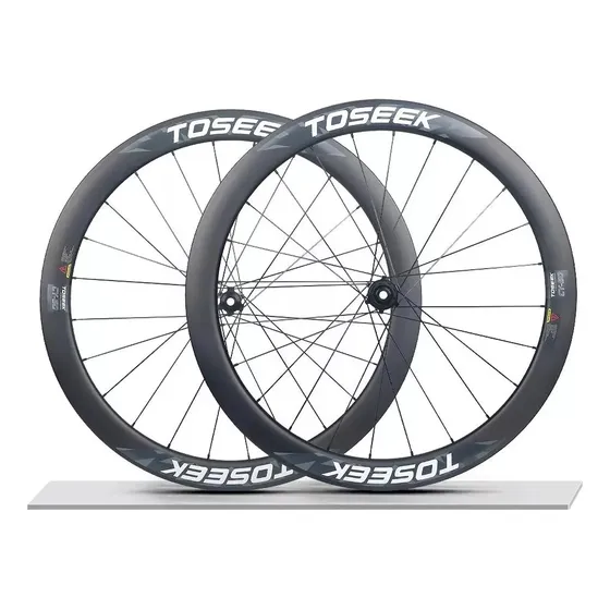 Ruedas De Carbono Ruta Toseek 700c/y50 Cierre Rápido V/brake