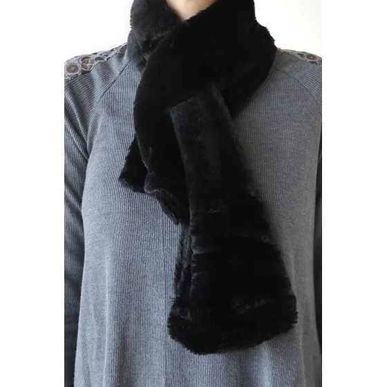 Cuello De Piel De Conejo Sintético Cuellito Bufanda Suave