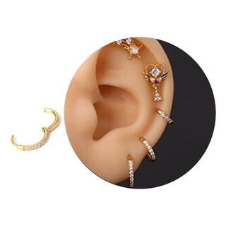 Aro Piercing Oreja Argolla Clicker Arracada Cristales Acero Aro Piercing Oreja Argolla Clicker Arracada Cristales Acero