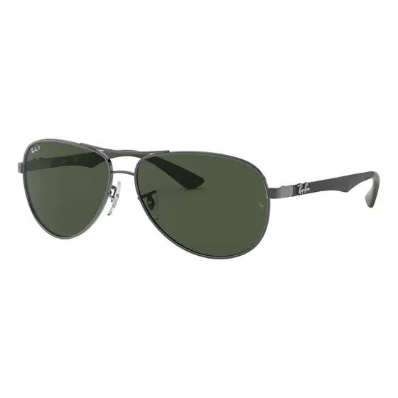 Anteojos de sol polarizados Ray-Ban Carbon Fibre talle Standard armazón polished gunmetal y lente green