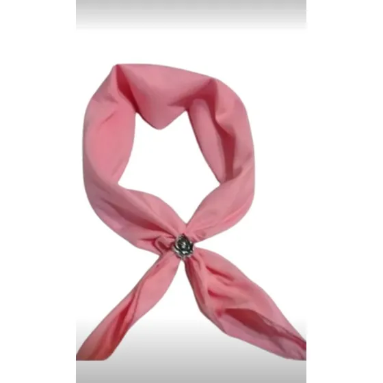Pañuelo Rosa 75 Cms Con Pasapañuelo Diseño Rosa Baño Plata 