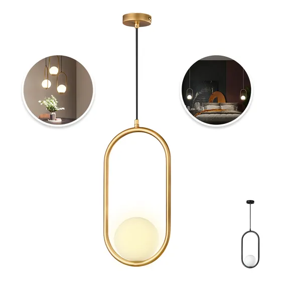 Lámpara De Techo Moderna Candelabro De Globo Colgante Latón