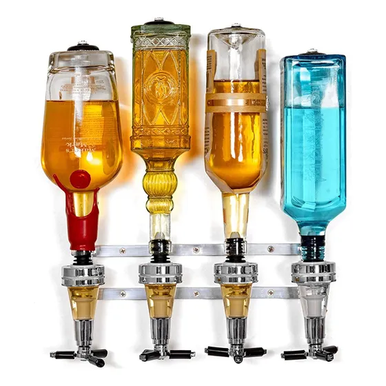 Suporte Dispenser Dosador De Bebidas Drink Bar 4 Garrafas