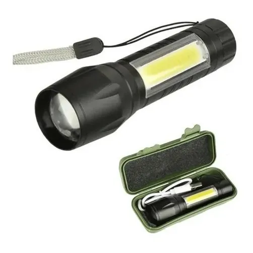 Linterna Led De Mano Recargable Potente Usb Zoom Tactica