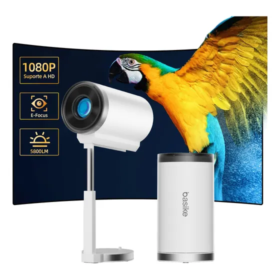 Projetor 4k Mini Projetor Android 11 Hdmi Tv Ultra Hd 1280p Wifi6 2.4g+5.0g Bluetooth 5.0 5800 Ansi Lumens Cor Branco 127/220v