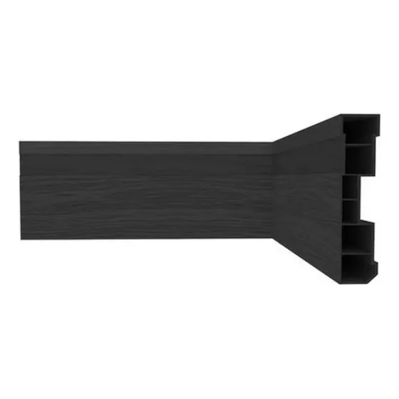 Zocalo De Pvc Plasbil 15mm X 70mm X 2,40 Mts Negro